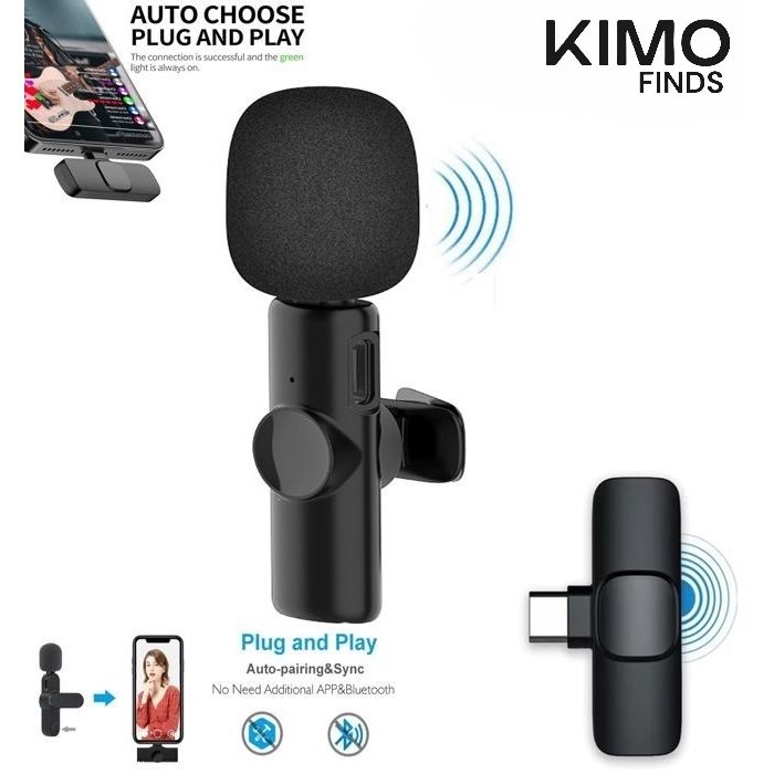 Microphone sans fil - KIMO FINDS - K9 - Type-C - Enregistrement audio - Plug and Play