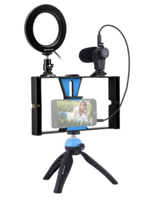 Support de téléphone - PULUZ - Trépied stabilisateur - Microphone LED - Ringlight - Dimmable