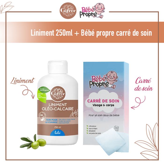 Pack Hygiène bébé Liniment + carrés de soin