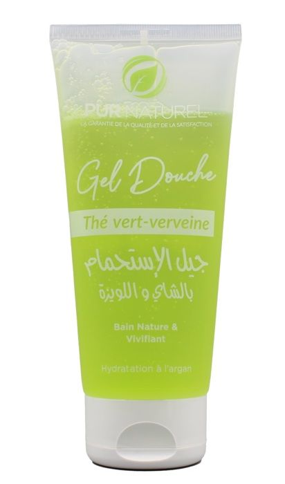 Gel Douche - PUR NATUREL - Thé Vert & Verveine - 200ml - Sans Parfum - Mixte