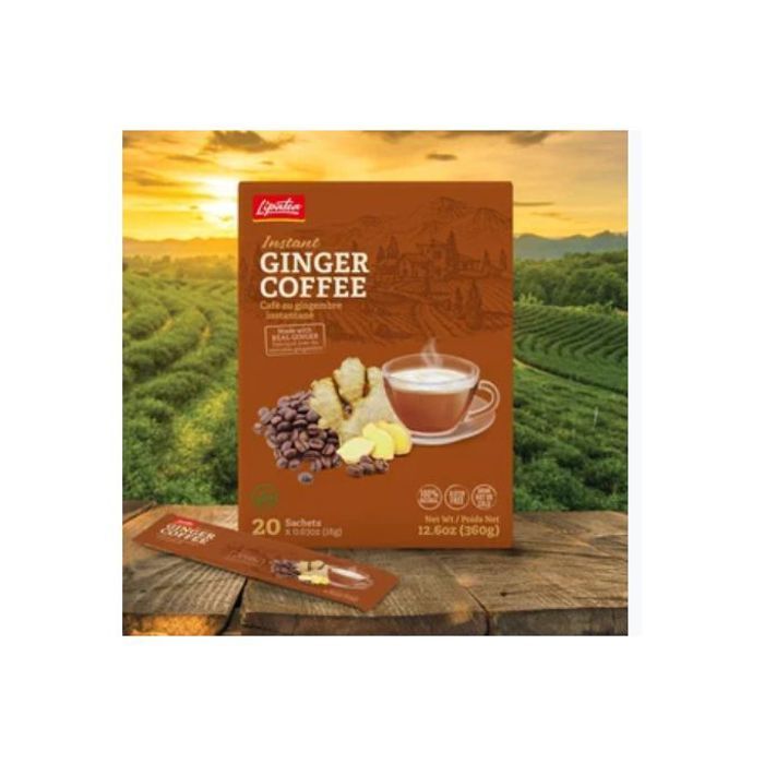 Boisson Instantanée 20 Sachets Soluble Gingembre, Café, Sucre De Canne