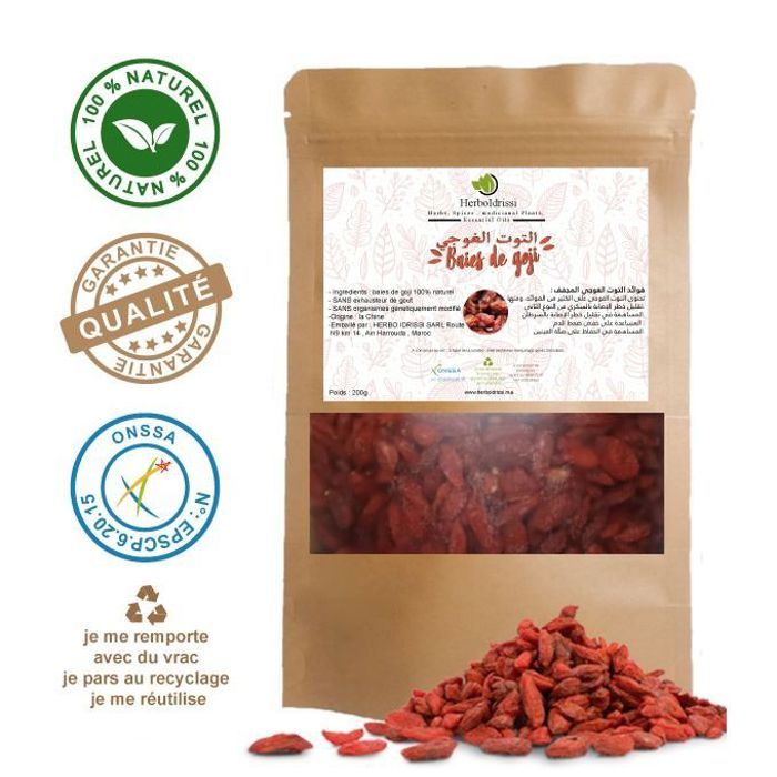 Baies De Goji 200G - Antiviellissement - Antifatigue - Immunité