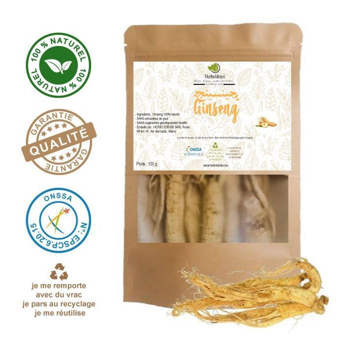 Ginseng Racines Naturelles 100G - Performance Physique Et Morale
