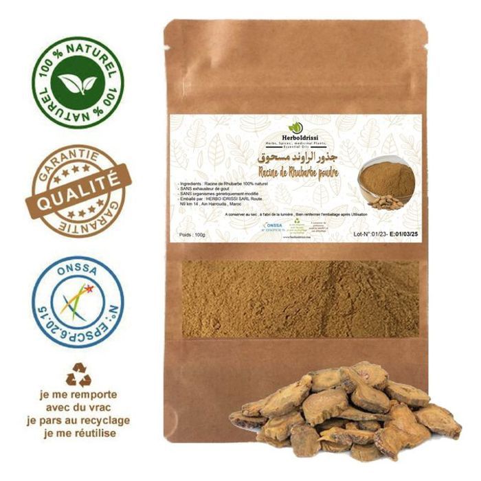 Racine De Rhubarb Poudre 200G (Ménopause , Articulations , Transit Intestinale)