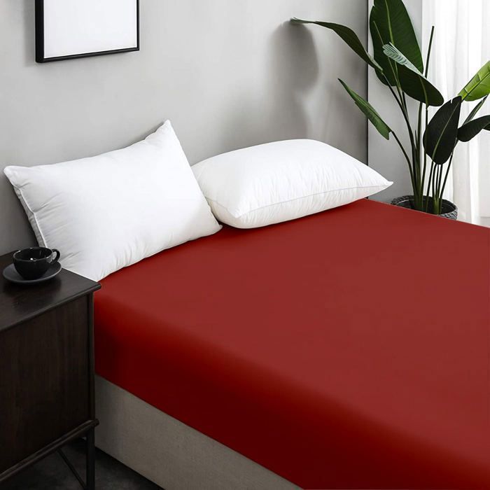 Drap Housse - DWIRTY - Orange - 120x200 cm - Doux - Antiallergique - Microfibre