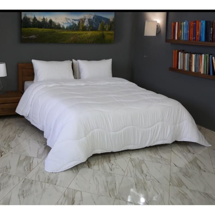 Couette  Blanche  Microfibre  - 220x240 cm - 2 Places // Chaud (C°++) & Antiallergique