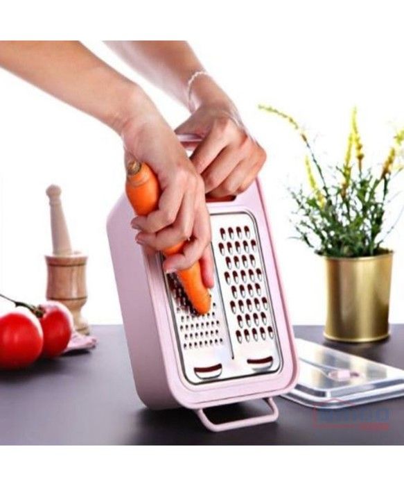 Grattoir pour fruits et légumes rose avec bol (2000ml)