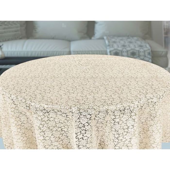 Nappe de table - Mona Home Concept - 180 cm - Beige - 4 Napperons - Imperméable
