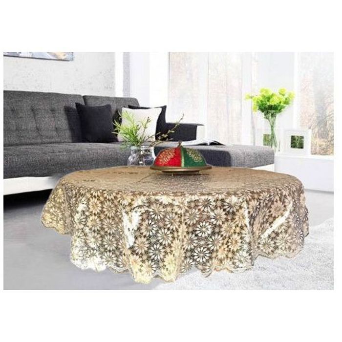 Mona Nappe de table + 4 Napperons pour salon 180 cm - Or