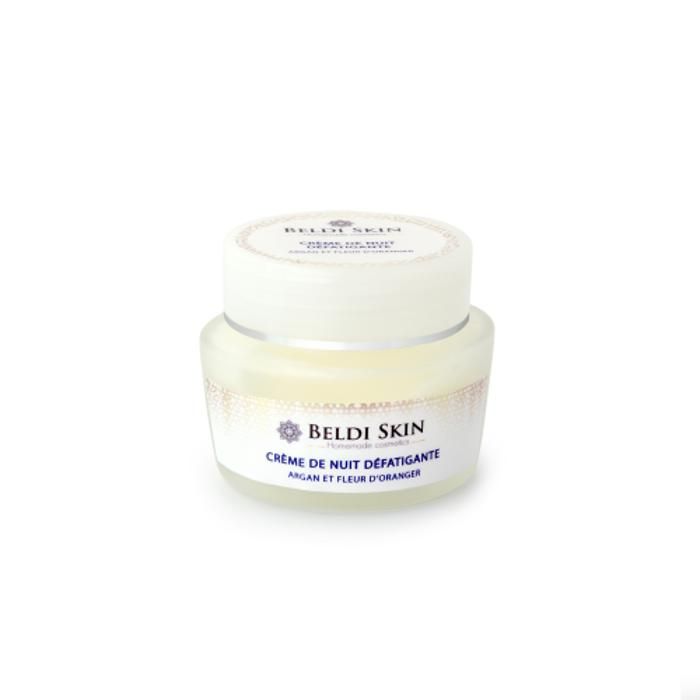 Crème de nuit - BELDI SKIN - Argane et Fleur d'Oranger - 50 ml - Hydratante - Anti-fatigue