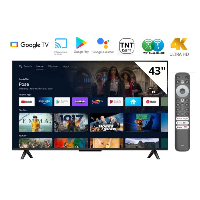 TV - ROWA - 43U62 - 4K - Google TV - Bluetooth 5.0 - Smart TV