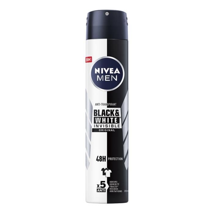 NIVEA MEN, Déodorant Homme Black & White Original, Spray 200ml