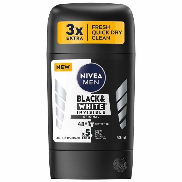 NIVEA MEN, Stick for Men B&W Invisible Original, 50ml