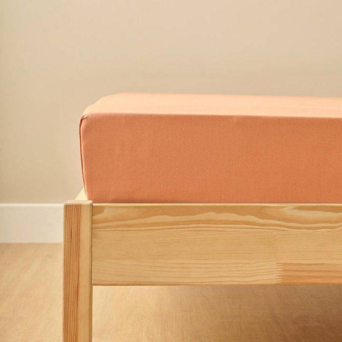 Drap plat - BELLA MAISON - Saumon - 100% Coton - 160x240 cm - Lavable en machine