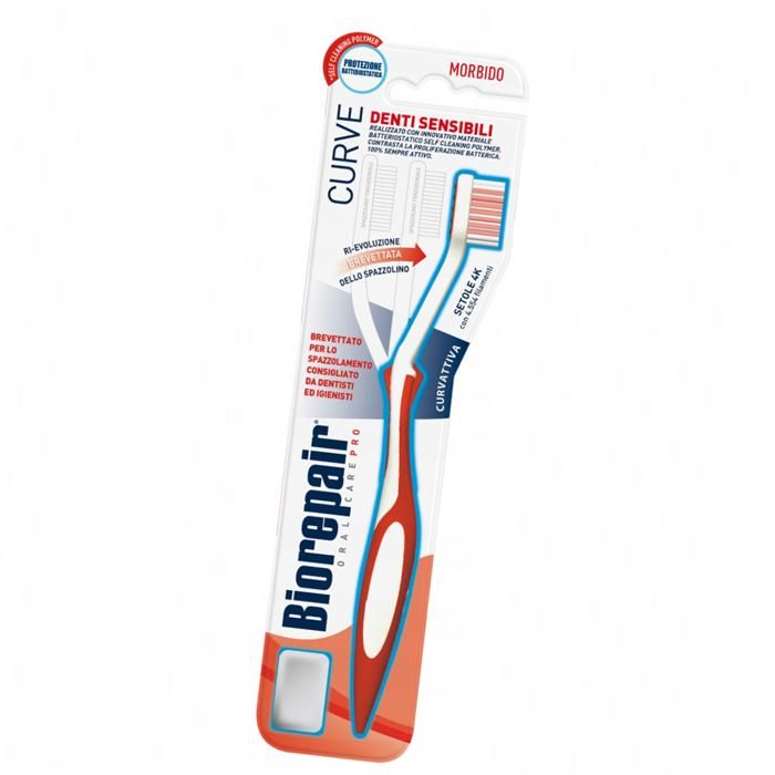 Brosse à dents - Biorepair - CURVE - Soft - Courbure brevetée - Méthode de brossage Bass