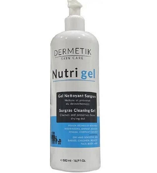 Gel nettoyant surgras - Dermetik - Nutrigel - 500ml - Peaux sensibles - Sans alcool