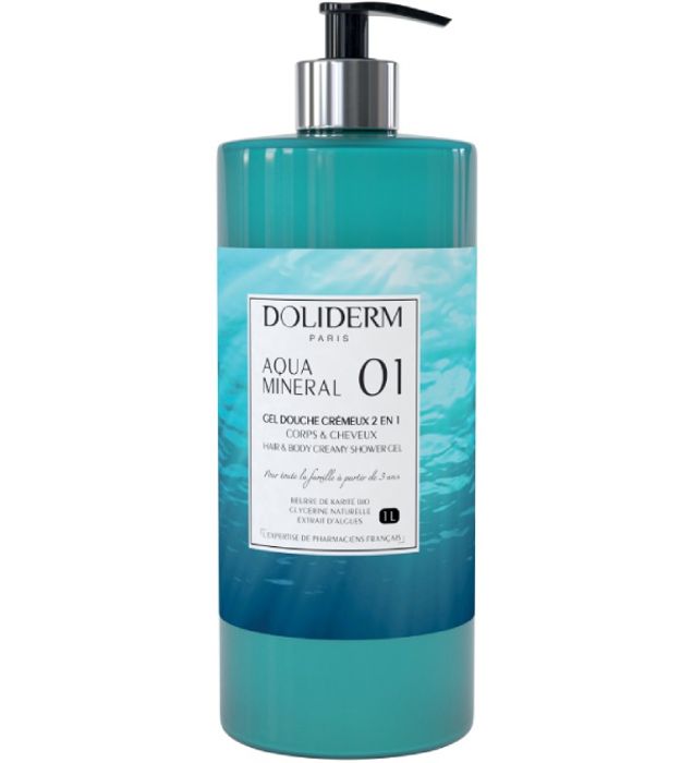 Gel douche - Doliderm - Aqua Minéral 01 - 1L - Sans alcool - Mixte