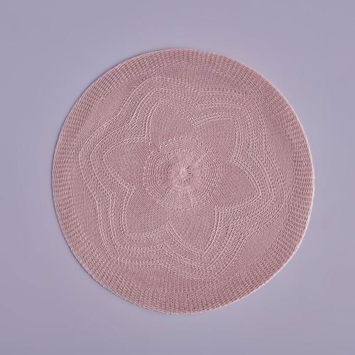 Set de table - Ren - Açık Pembe - 38 cm - Polyester - Rond