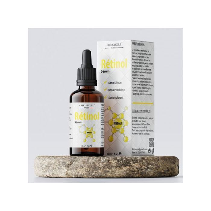 Sérum Anti-Âge - CHRISTELLE PARIS - Rétinol - 30 ML - Sans alcool - Tous types de peau