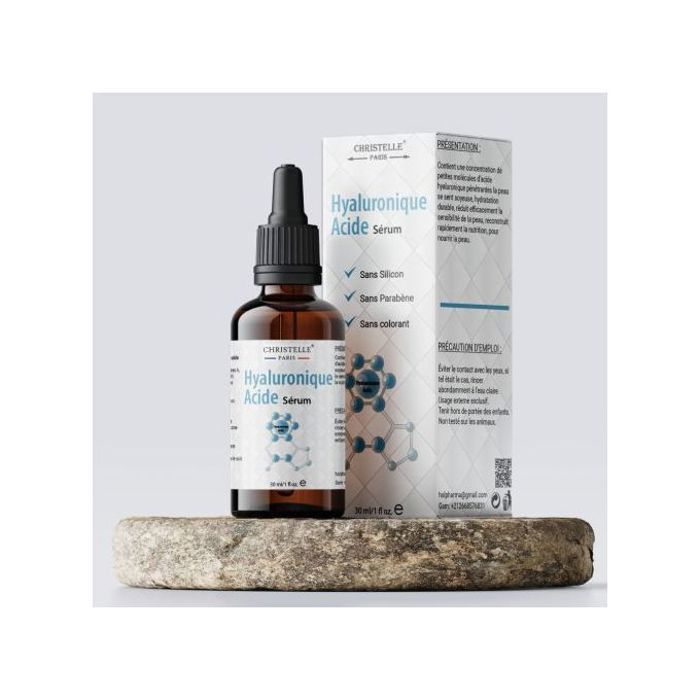 CHRISTELLE PARIS Sérum Visage stimule l'Acide Hyaluronique - Hautement Dosé - serum Anti-Âge - Soin Naturel
