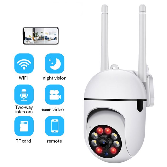 Smart WiFi Sans Fil Caméra de Surveillance 360 Rotatif Vision Nocturne 2 Voies Parler APP Contrôle pour le Bureau À Maison Plein Air