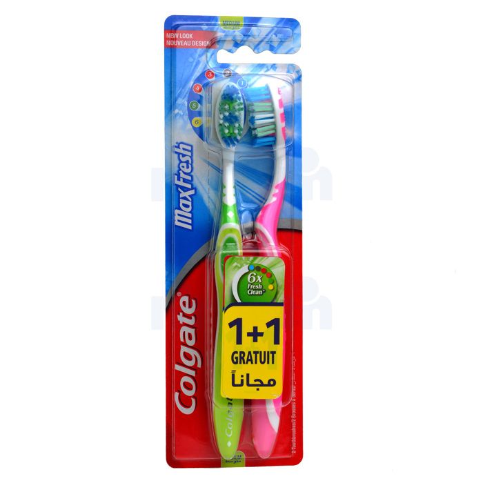 Brosse à Dents Maxfresh Medium x2 - Colgate - Couleur Aléatoire