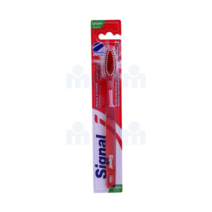 Brosse à Dents Triple D-Fense Confort Plus Souple - Signal - Couleur Aléatoire
