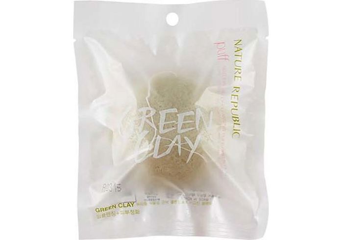 Nature republic – Beauty tool natural jelly cleansing puff - green clay