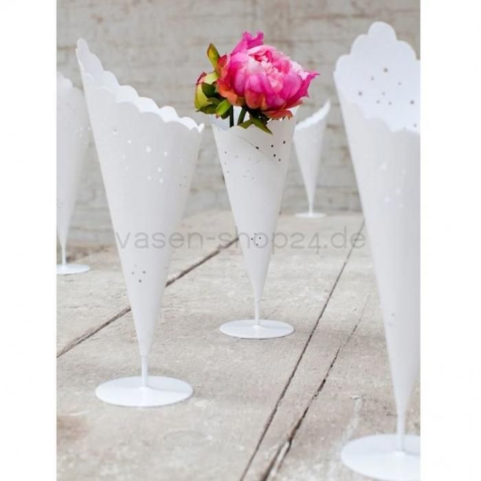 Vases en toile sac à frites set de 2 blanches