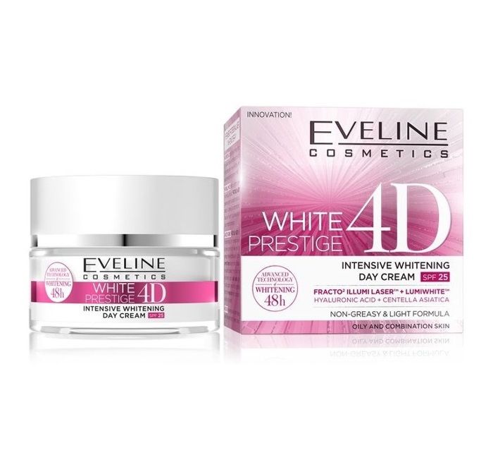 Crème blanchissante intensive de jour - EVELINE COSMETICS - Prestige 4D - SPF25 - 50ml - Non gras