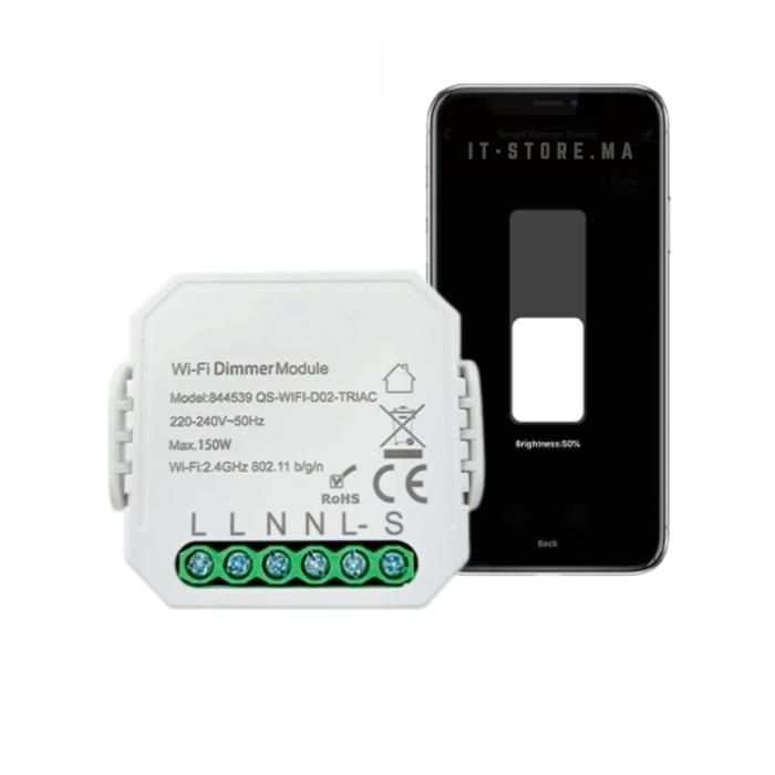 Interrupteur/variateur Wi-Fi - IT STORE - Dimmer Tuya Micromodule - Blanc - Électrique - Intérieur