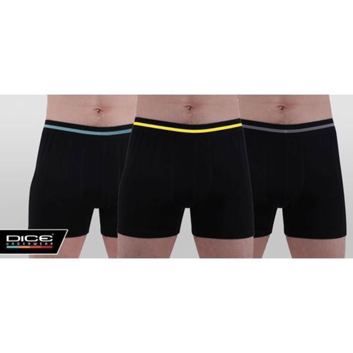 DICE - Pack de 3 Boxers pour Homme - Noir