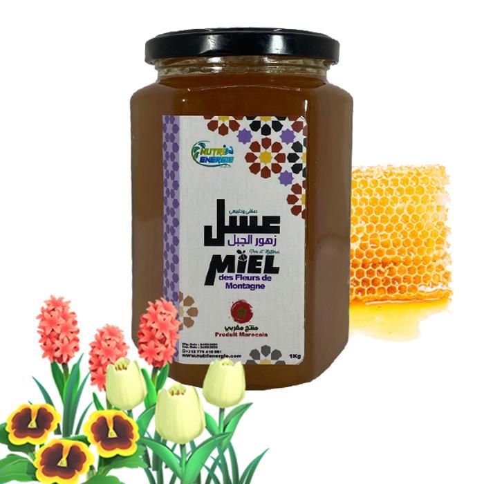 Miel des Fleurs de Montagne (Fleures Sauvages) 100 % Pure et Naturelle - 1kg - NUTRIENERGIE