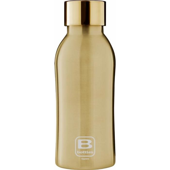 YELLOW GOLD BRUSHED BBOTTLE DOUBLE PAROIS TWIN 350 ML