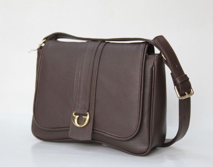 Sac besace - PANAMA - Cuir véritable vachette - Marron - 18x25x11 cm - Zippée