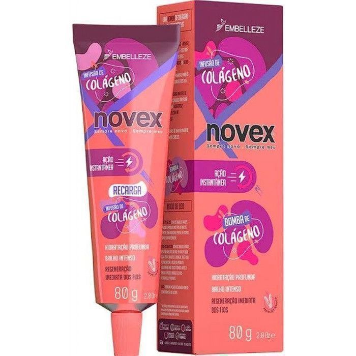 Soin capillaire - Novex - Collagen Infusion Recharge - 80G - Végétalien - Cheveux bouclés/frisés