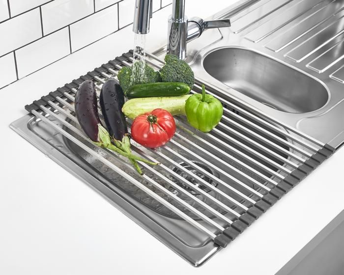 Égouttoir à vaisselle enroulable