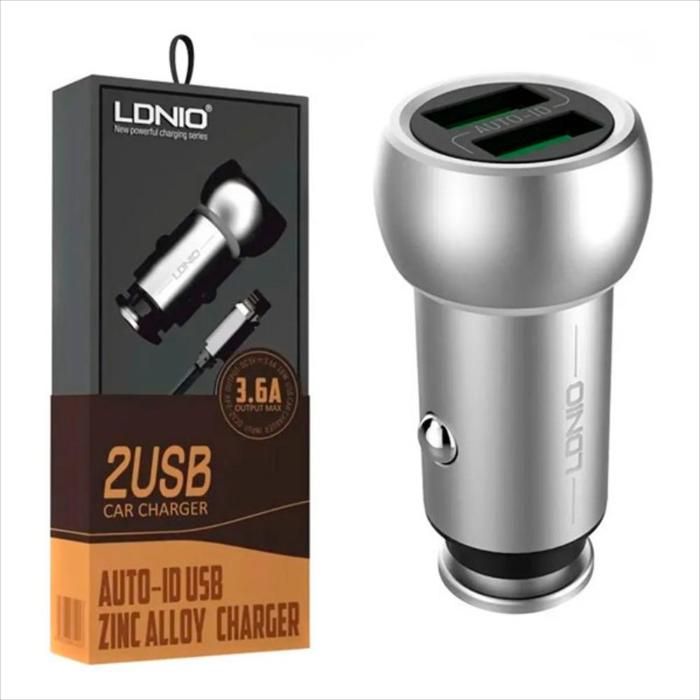 Chargeur de voiture à charge rapide Ldnio 2Xusb 3.6 universel type C