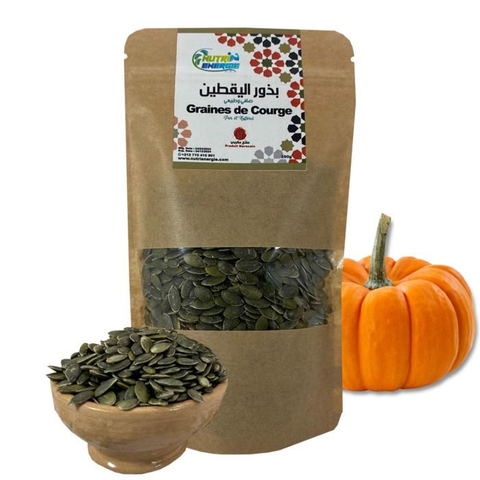 Graines de Courge Sans Sel 100% Pure et Naturelle - 250g - NUTRIENERGIE