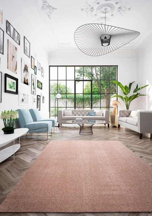 Tapis moderne - DOLCE - 200×290 cm - Rose - Polypropylène - Style contemporain