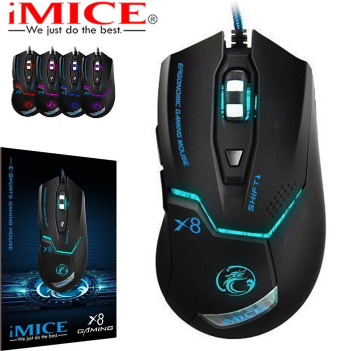 souris de jeu gamer mouse gaming X8, DPI, filaire, lumineuse, réglable, LED, pour PC, ordinateur portable