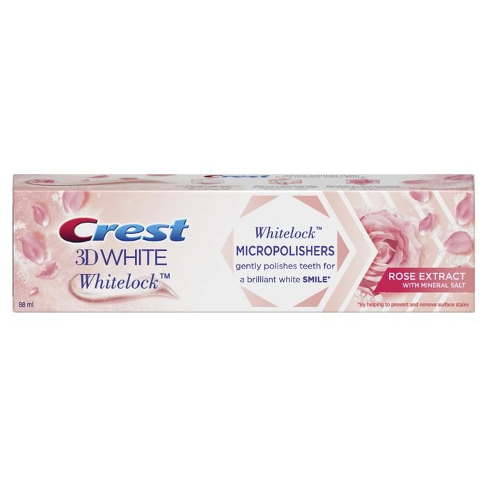 Dentifrice - CREST - 3D White - 88ml - Technologie Whitelock - Extrait de Rose