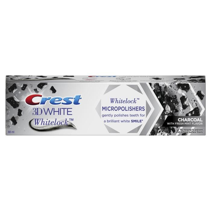 Dentifrice - CREST - 3D White - Whitelock Charbon - 88ml - Élimine 90% des taches
