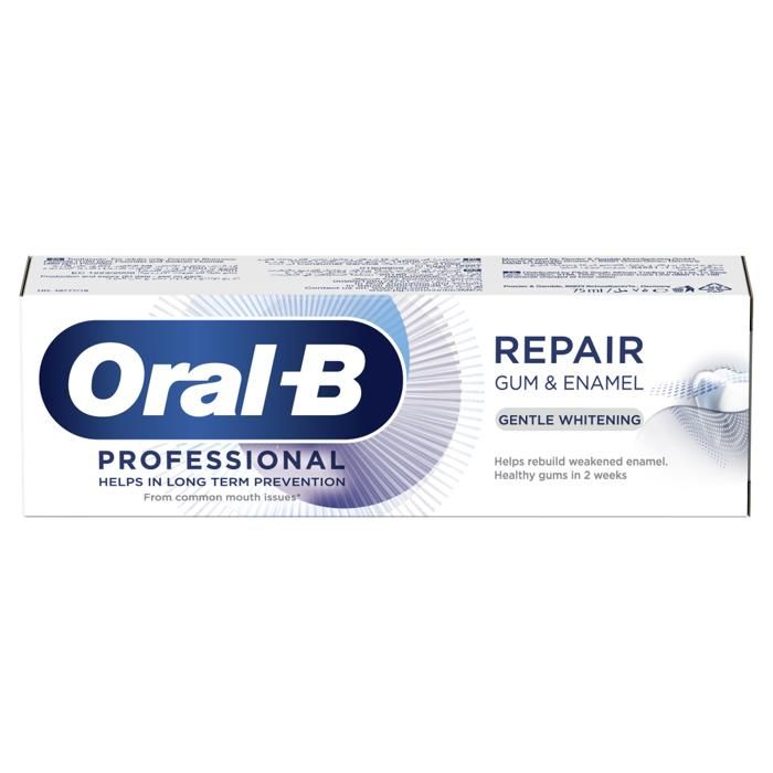 Dentifrice - ORAL-B - Gum & Enamel Pro-Repair - Blanchissant doux - 75 ml - Dents sensibles