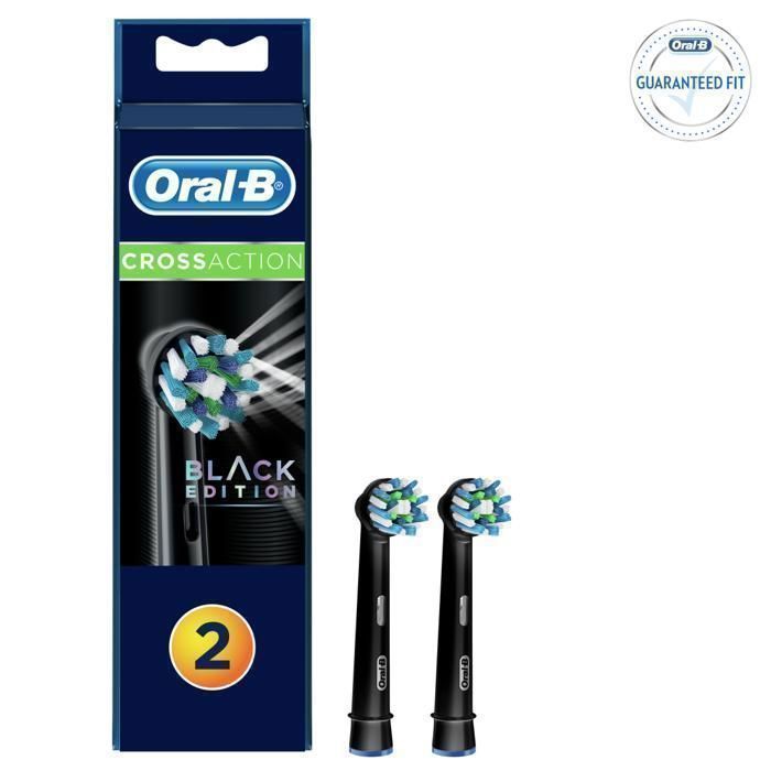 Brosse à dents électrique - Oral-B - Cross Action - 2 unités - Inclinaison 16° - Élimine 100% plaque