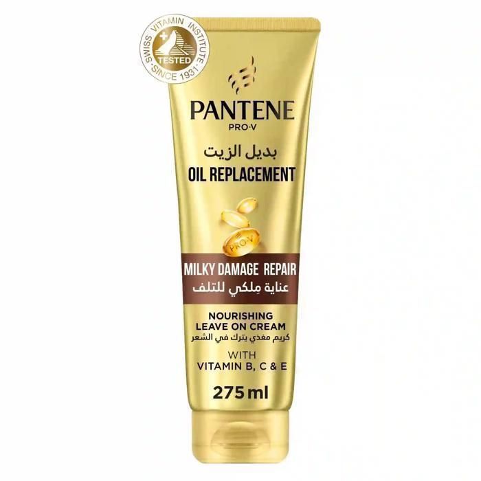 Crème Remplacement d'Huile - PANTENE - Soin au lait - 275ml - Nourrit et protège - Répare les cheveux abîmés