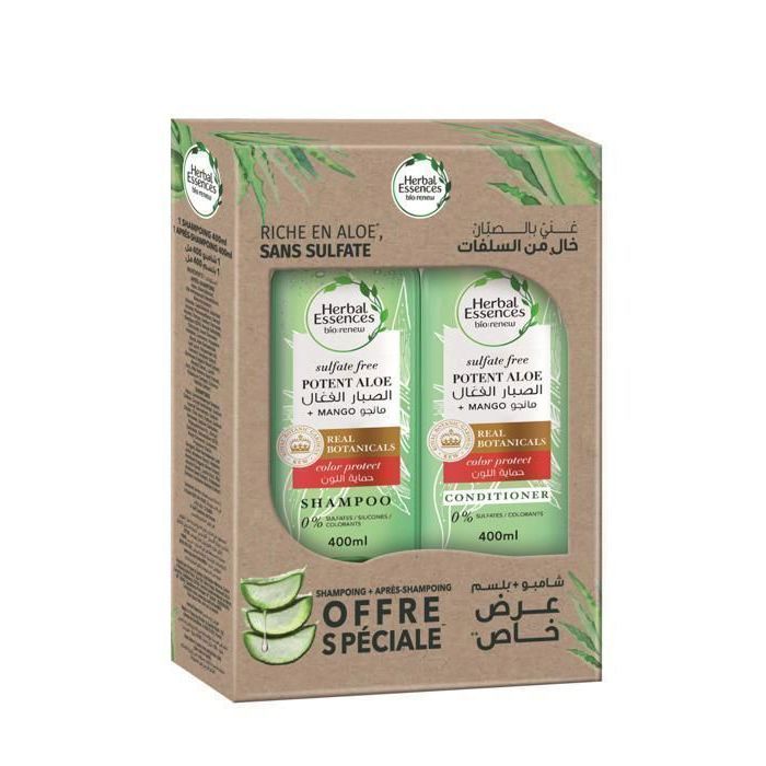 Pack Promo Herbal Essences à la Mangue et Aloe Shampoing - 400ml + Après-Shampoing - 400ml