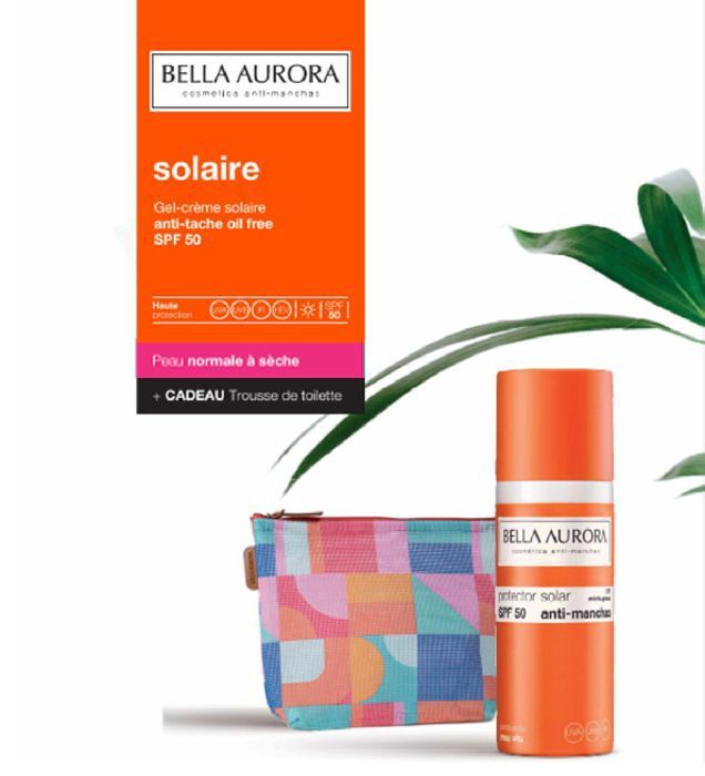 Bella aurora gel creme solaire SPF 50+ normal à seches 50ml + Trousse Aléatoire