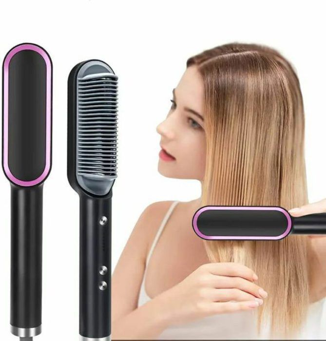 Brosse à cheveux chauffante en céramique - Lisseur Hair HQT-909B Noir
