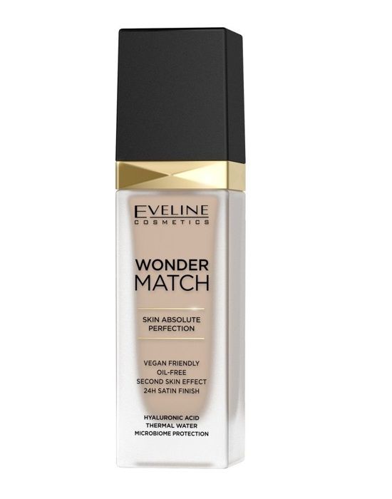 Fond de teint - EVELINE COSMETICS - Wonder Match - Longue tenue - Acide hyaluronique - 30ml